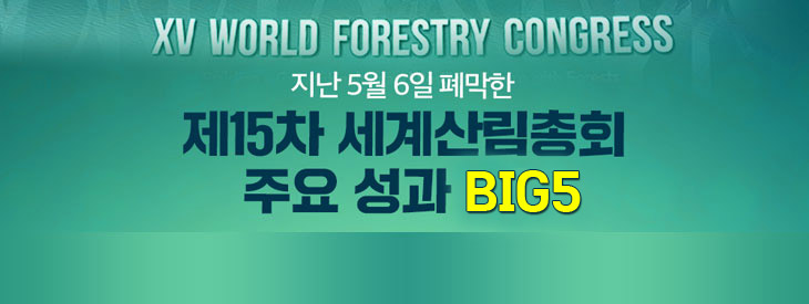 지난 5월 6일 폐막한 제15차 세계산림총회 주요성과 빅5