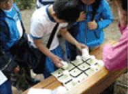 나무열매 메모리 게임을 하고 있는 아이들
